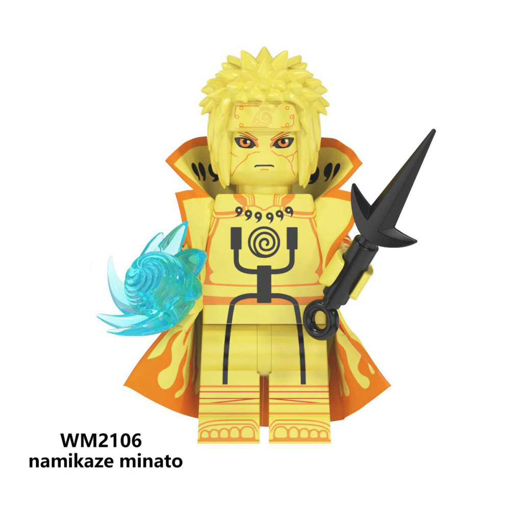 WM6108 Naruto Marvel Super Heroes Spider Man Minifigs Building Blocks uzumaki namikaze minato Models Toys Gifts For Children