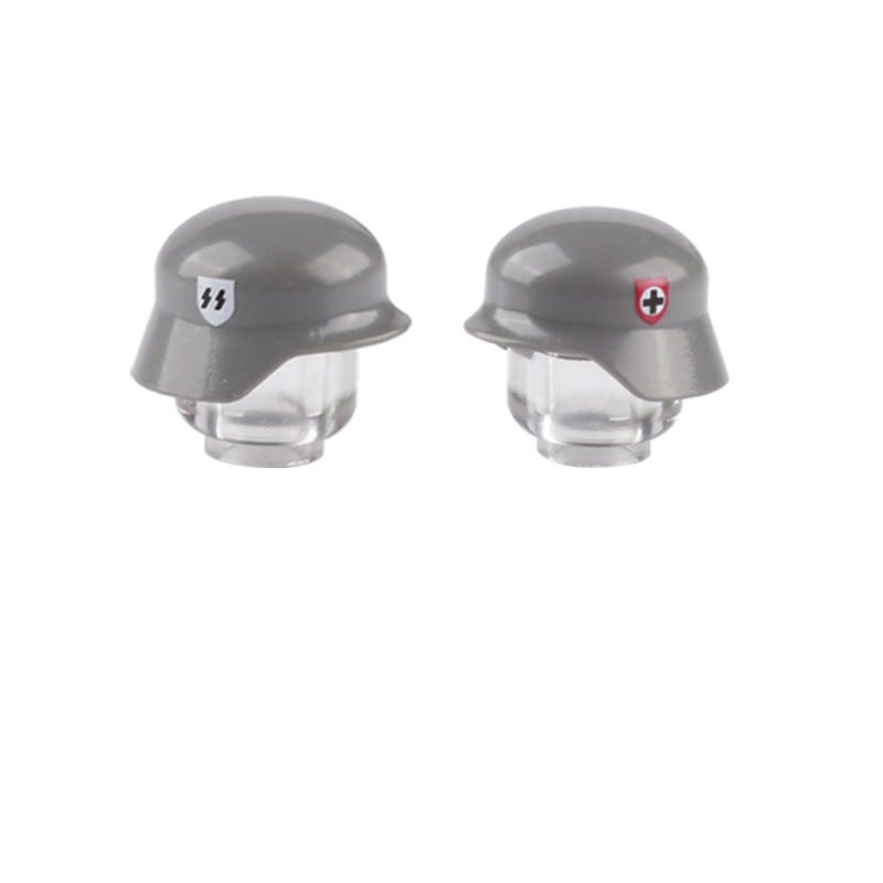 WW2 Germany Military Soldier Minifigs SS National Defense Force Caps Building Blocks Army Helmet Weapon Parts Bricks Toys