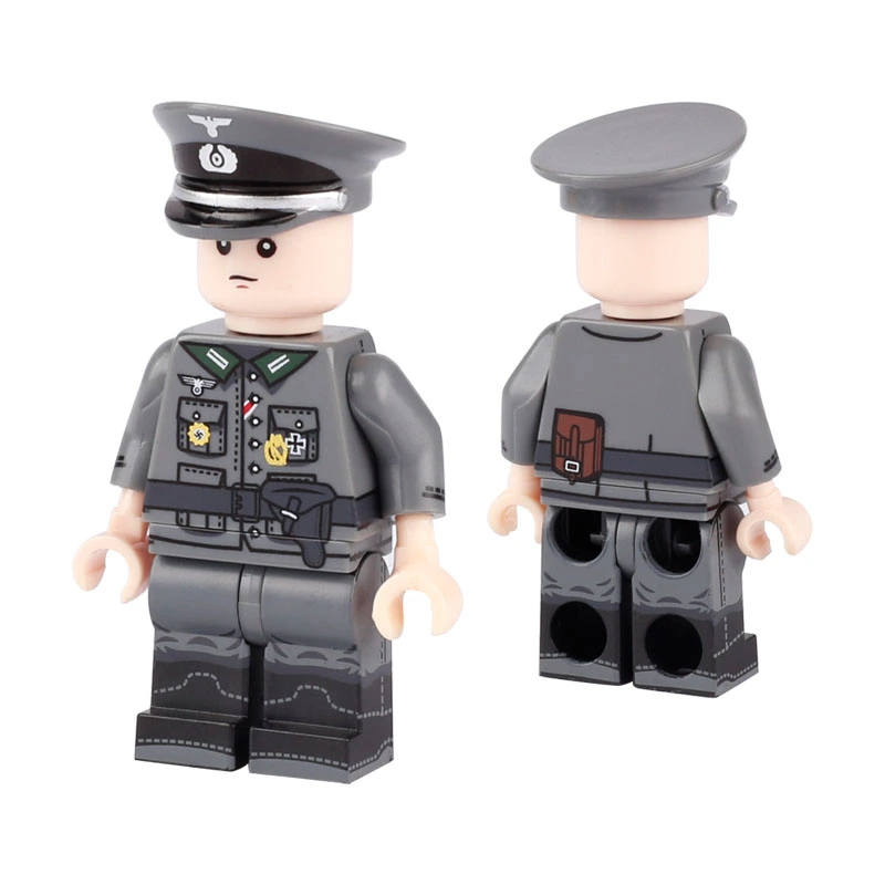 WW2 Germany Military Soldier MP40 Minifigs Building Blocks Army Office Gunner Commando Squadron Leader Weapon Parts Bricks Toys