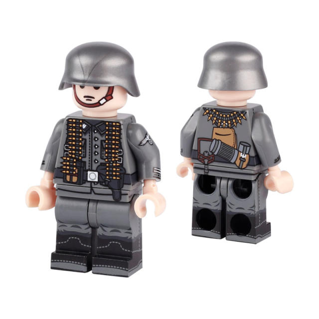 WW2 Germany Military Soldier MP40 Minifigs Building Blocks Army Office Gunner Commando Squadron Leader Weapon Parts Bricks Toys