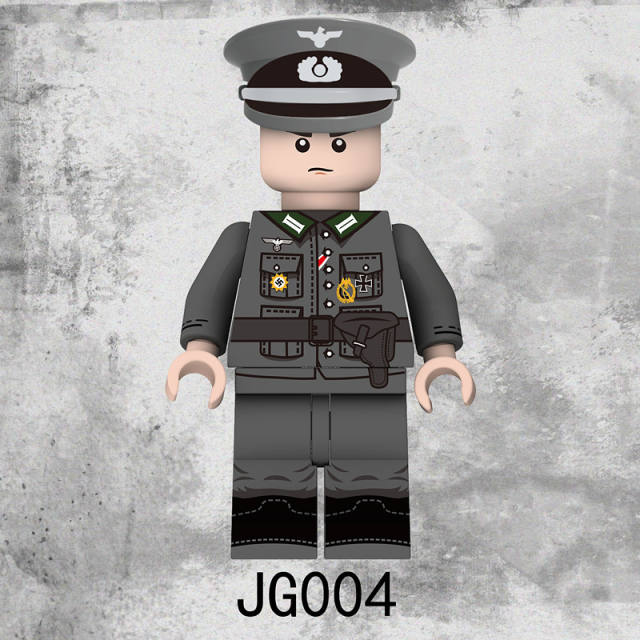 WW2 Germany Military Soldier Minifigs Building Blocks Army Officer Gunner Weapons Helmet Parts Mini Accessories Bricks Toys