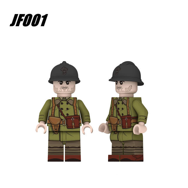 WW2 France Military Army Minifigs Building Soldiers Blocks Weapons Gun Helmet Parts Mini Accessories Bricks Toys