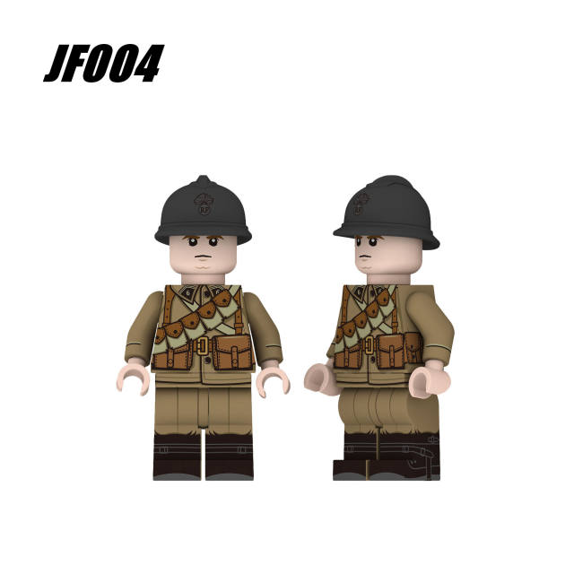 WW2 France Military Army Minifigs Building Soldiers Blocks Weapons Gun Helmet Parts Mini Accessories Bricks Toys