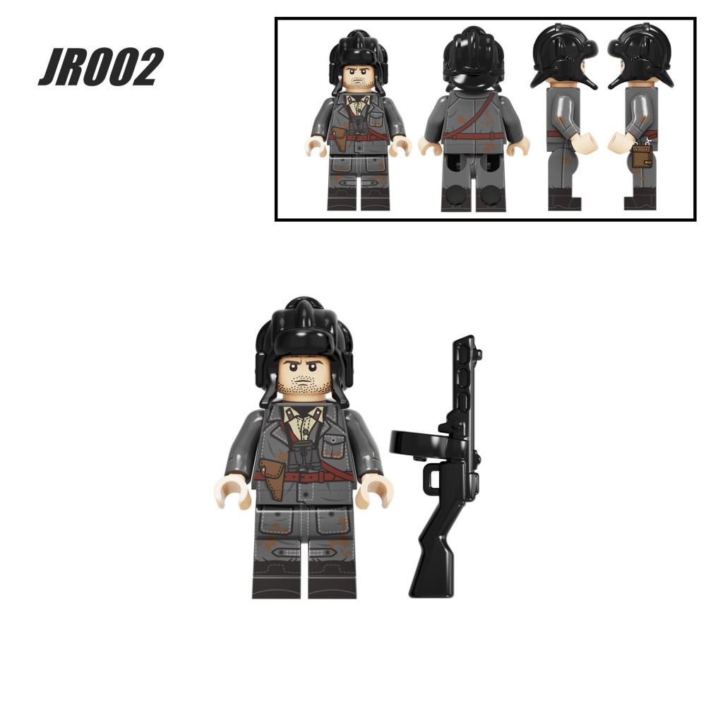 WW2 Soviet Military Soldier Minifigs Building Blocks Army Weapons Gun Helmet Parts Mini Accessories Bricks Toys
