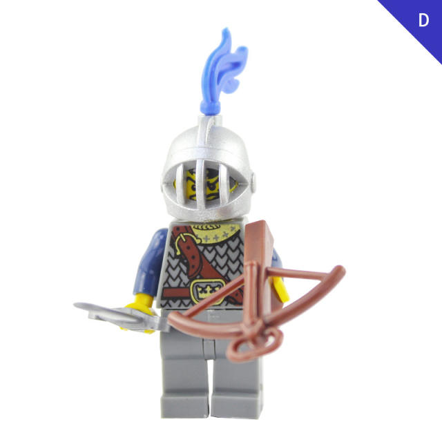 AX9803 Medieval Crown Knight Minifigs Building Blocks Soldier Warrior Archer Military Weapons Shield Bricks Toys Gifts For Children