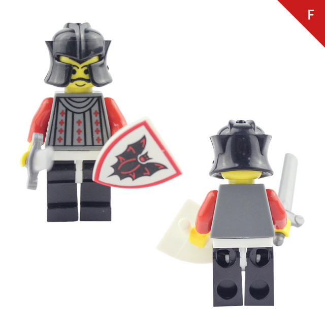 AX9805 Medieval Batrider Knight Minifigs Building Blocks Castle Warrior Archer Military Weapons Shield Bricks Toys For Children