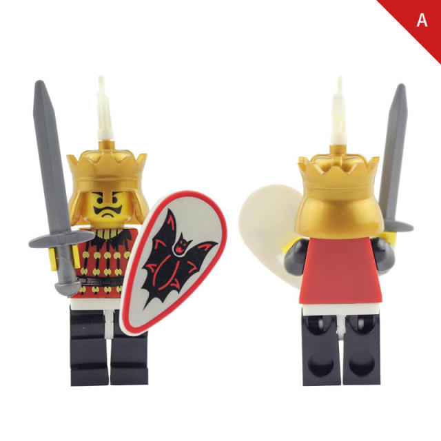 AX9805 Medieval Batrider Knight Minifigs Building Blocks Castle Warrior Archer Military Weapons Shield Bricks Toys For Children