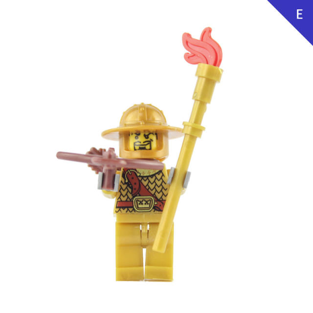 AX9802 Medieval Golden Knight Minifigs Building Blocks Warrior Archer Military Weapons Shield Bricks Toys Gifts For Children