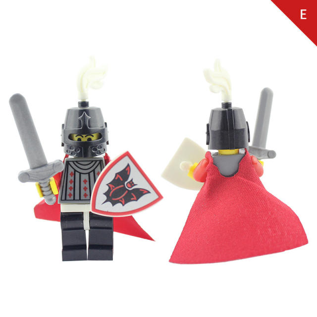 AX9805 Medieval Batrider Knight Minifigs Building Blocks Castle Warrior Archer Military Weapons Shield Bricks Toys For Children