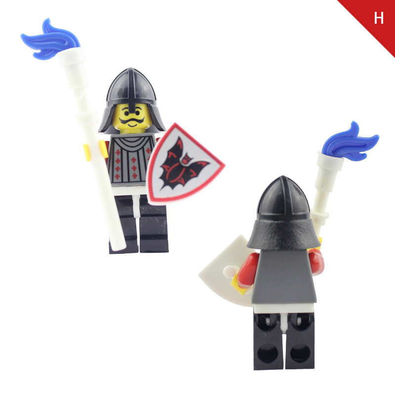 AX9805 Medieval Batrider Knight Minifigs Building Blocks Castle Warrior Archer Military Weapons Shield Bricks Toys For Children