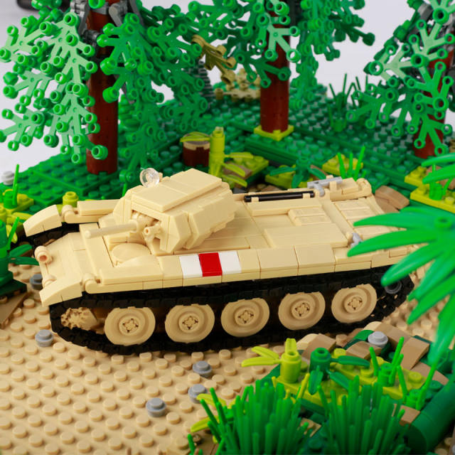 WW2 Military Weapon British Crusader Cruiser Tanks Building Blocks Army Armor Vehicles Car Soldiers Minifigs Model Bricks Toys