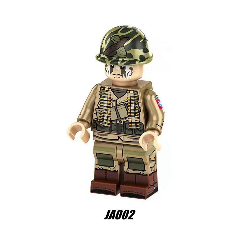 WW2 US Military Soldier Minifigs Building Blocks Army Weapons Gun Helmet Parts Mini Accessories Bricks Toys