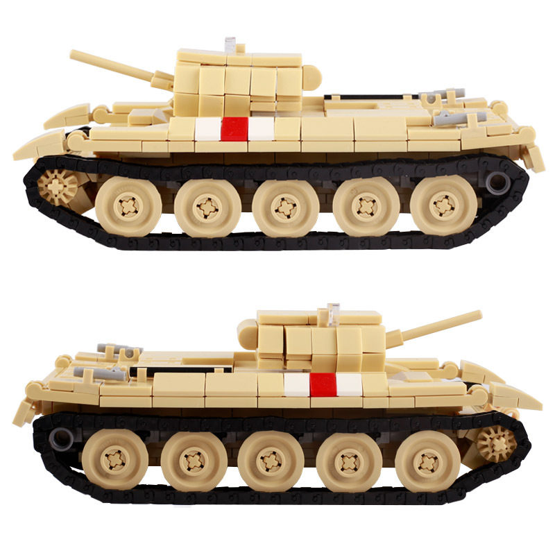 WW2 Military Weapon British Crusader Cruiser Tanks Building Blocks Army Armor Vehicles Car Soldiers Minifigs Model Bricks Toys