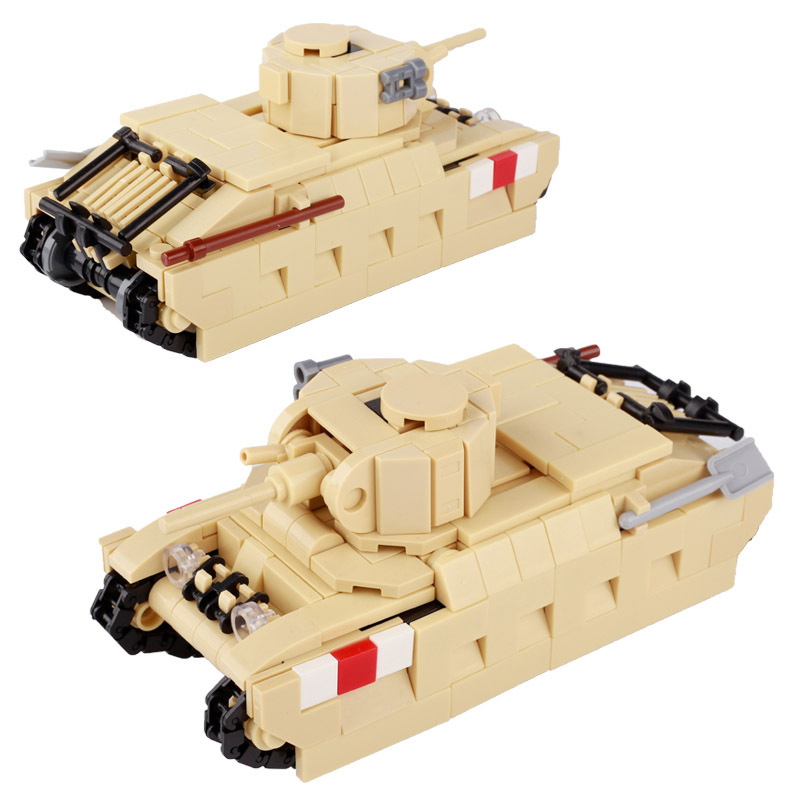 WW2 Military British Matilda Infantry Tanks Building Blocks Weapons Guns Army Armor Vehicles Soldiers Minifigs Model Bricks Toys