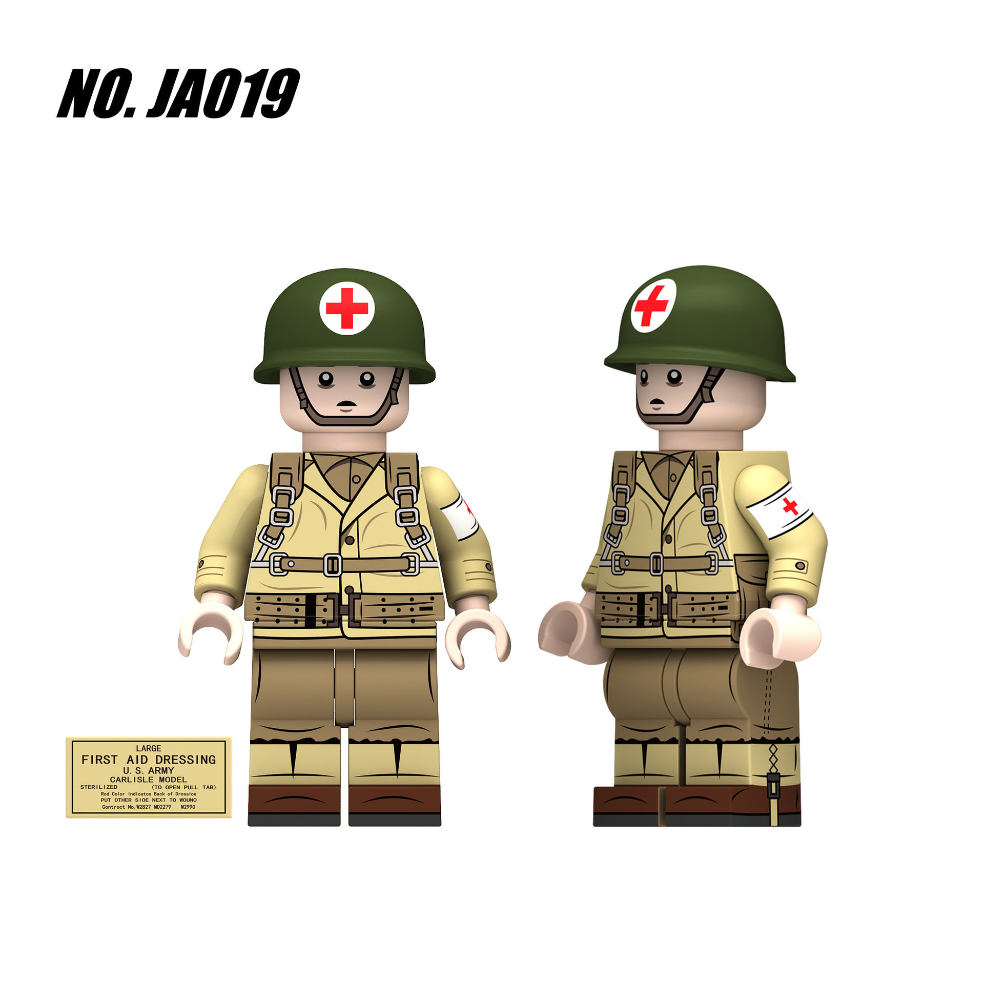 US WWII Squad Army Minifigure Soldiers made with real LEGO® minifigures