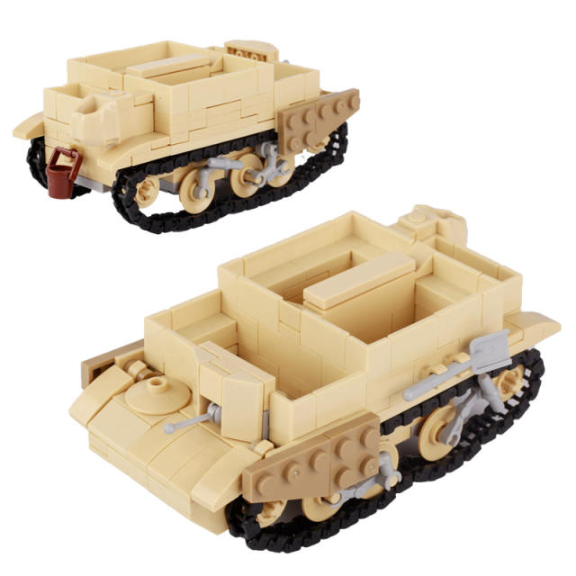WW2 Military British Bren Gun Carrier Building Blocks Armor Vehicles Soldiers Minifigs Army Weapons Track Bricks Model Toys
