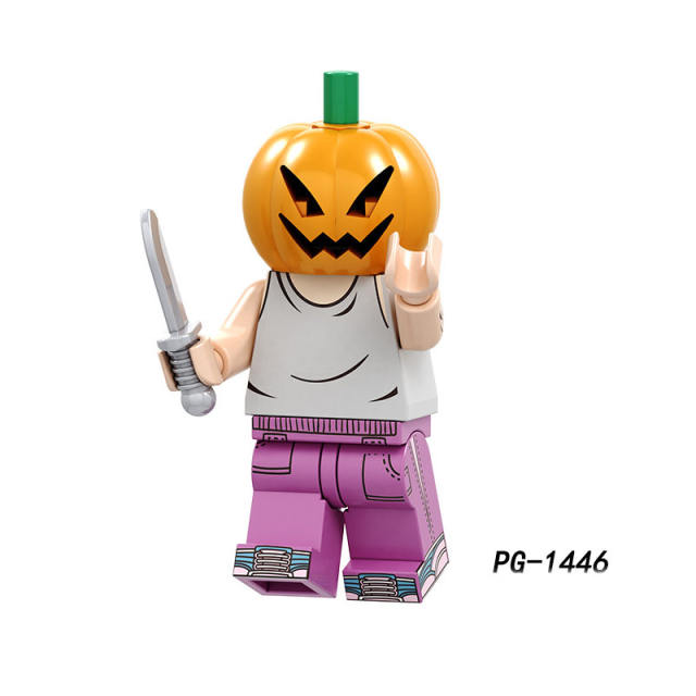 PG8174 Halloween Pumpkin Minifigs Building Blocks Wild Jeff Zombie Vampire Clown Roleplay Models Toys Gifts For Children