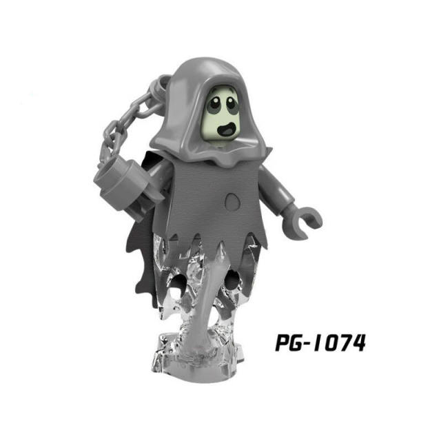 PG8080 Halloween Pumpkin Minifigs Building Blocks Witch Werewolf Zombie Skeleton Clown Roleplay Models Toys Gifts For Children