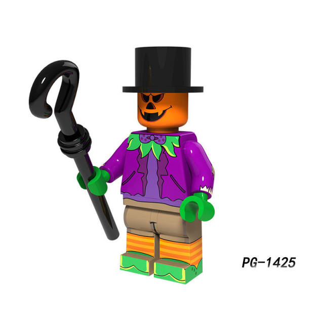 PG8171 Halloween Pumpkin Minifigs Building Blocks Witch Vampire Clown Party Roleplay Models Toys Gifts For Children
