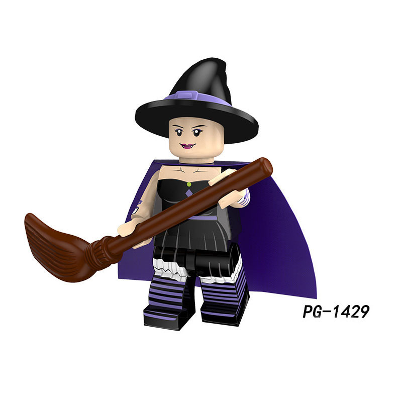 PG8171 Halloween Pumpkin Minifigs Building Blocks Witch Vampire Clown Party Roleplay Models Toys Gifts For Children