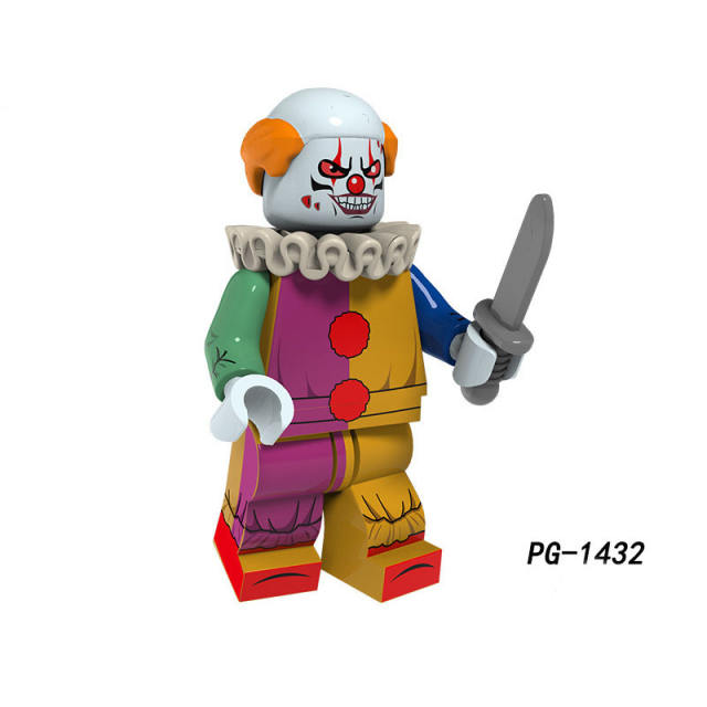 PG8171 Halloween Pumpkin Minifigs Building Blocks Witch Vampire Clown Party Roleplay Models Toys Gifts For Children