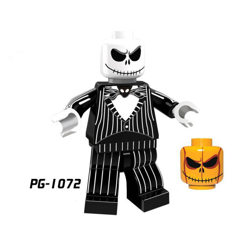 PG8080 Halloween Pumpkin Minifigs Building Blocks Witch Werewolf Zombie Skeleton Clown Roleplay Models Toys Gifts For Children