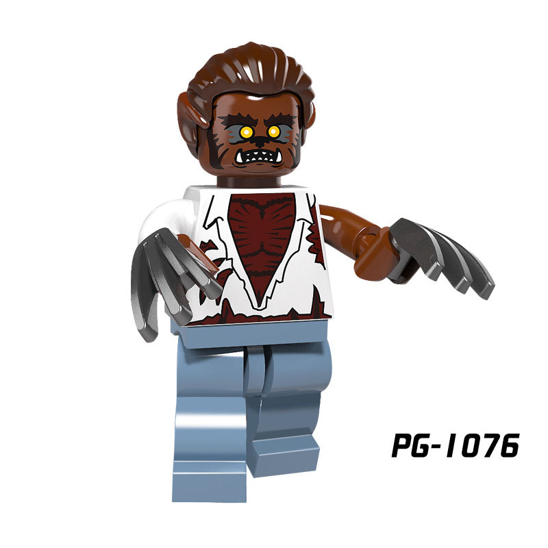 PG8080 Halloween Pumpkin Minifigs Building Blocks Witch Werewolf Zombie Skeleton Clown Roleplay Models Toys Gifts For Children