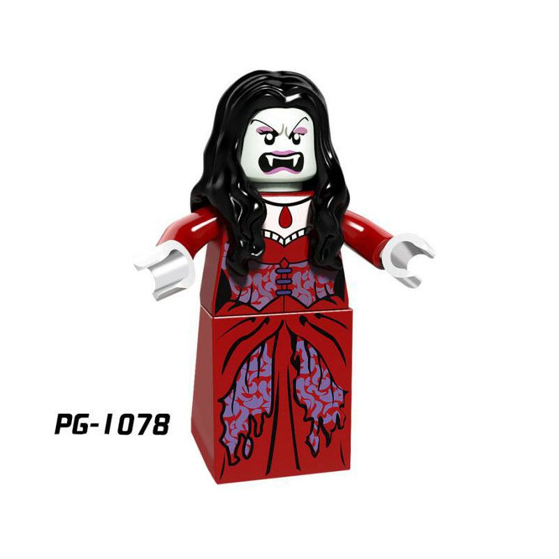 PG8080 Halloween Pumpkin Minifigs Building Blocks Witch Werewolf Zombie Skeleton Clown Roleplay Models Toys Gifts For Children