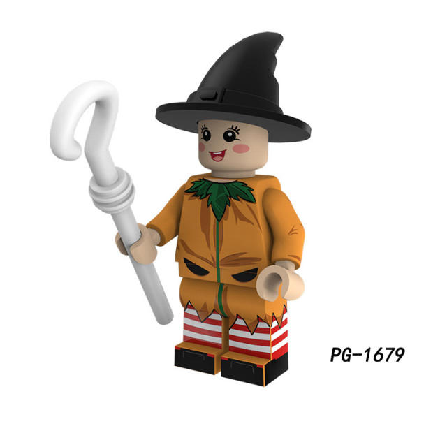 PG8181 Halloween Pumpkin Minifigs Building Blocks Wild Jeff Zombie Vampire Clown Roleplay Models Toys Gifts For Children