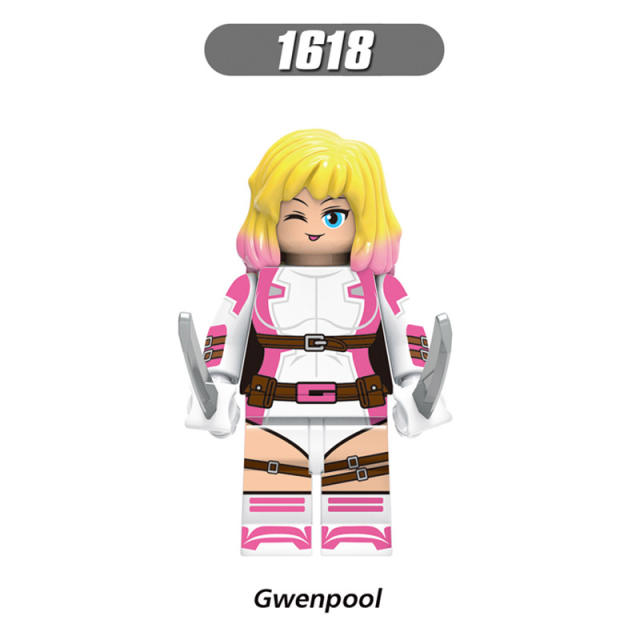 X0302 Marvel Super Heroes Minifigs Building Blocks Tron Deadpool Gwenpool Greenpool Models Toys Gifts For Children