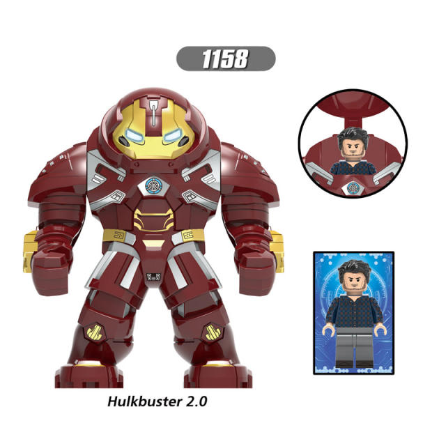MK37 MK39 Marvel Super Heroes Series Minifigures Hulkbuster Building Blocks Iron Patriot SpiderMan Avengers Figure MOC Brick Toy