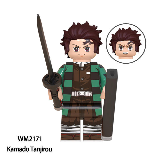 WM6116 Demon Slayer Minifigures Building Blocks Kamado Tanjirou Nezuko Hashibira Inosuke Figures Bricks Model Toys Gift for Kids