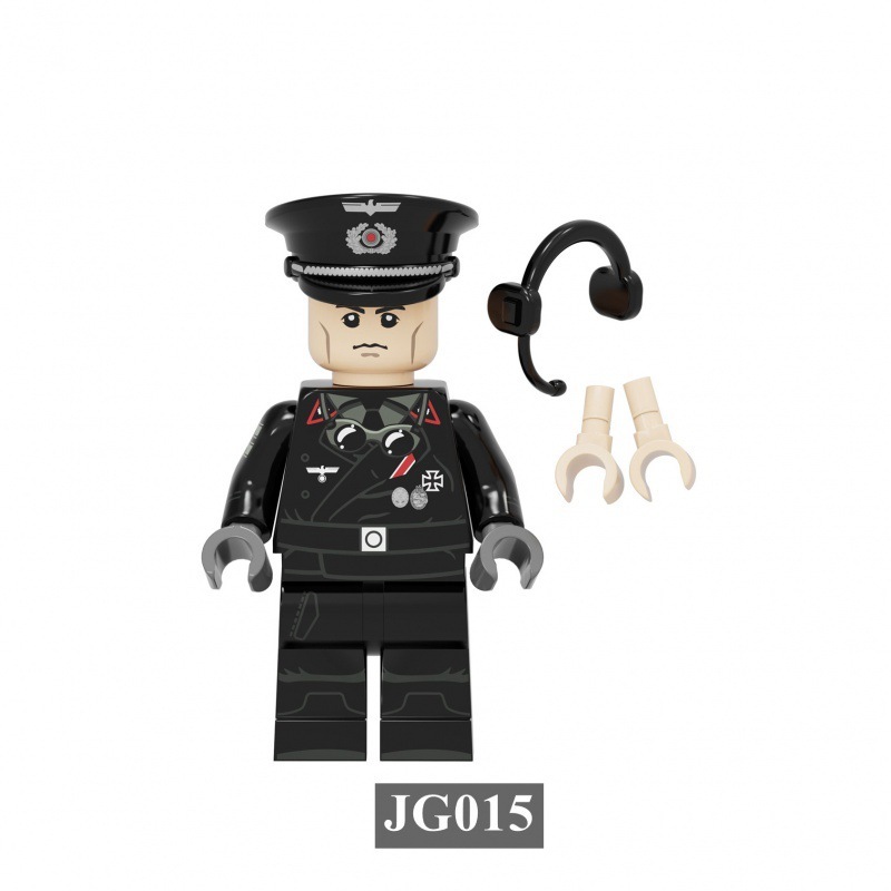 WW2 Germany Military Soldier Minifigs Building Blocks Tank Armored Army Officer Figures Accessories Gun Weapon Part Bricks Toys