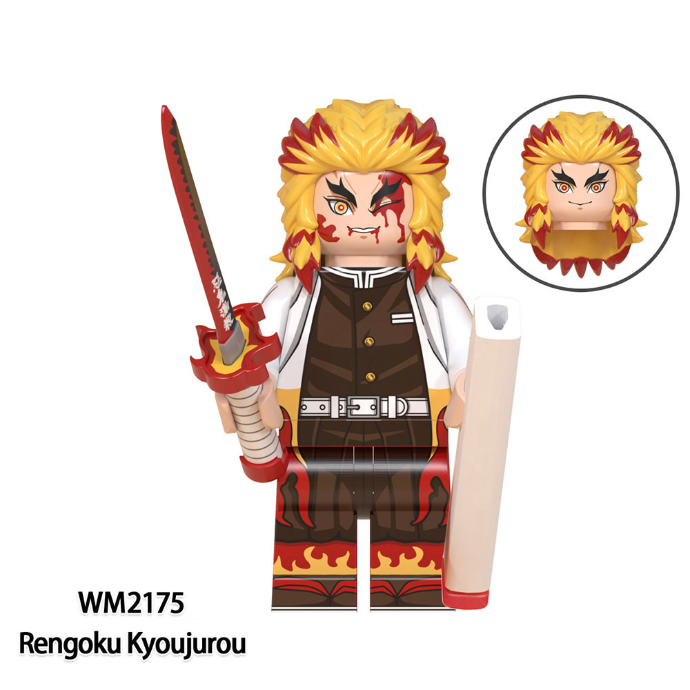 WM6116 Demon Slayer Minifigures Building Blocks Kamado Tanjirou Nezuko Hashibira Inosuke Figures Bricks Model Toys Gift for Kids