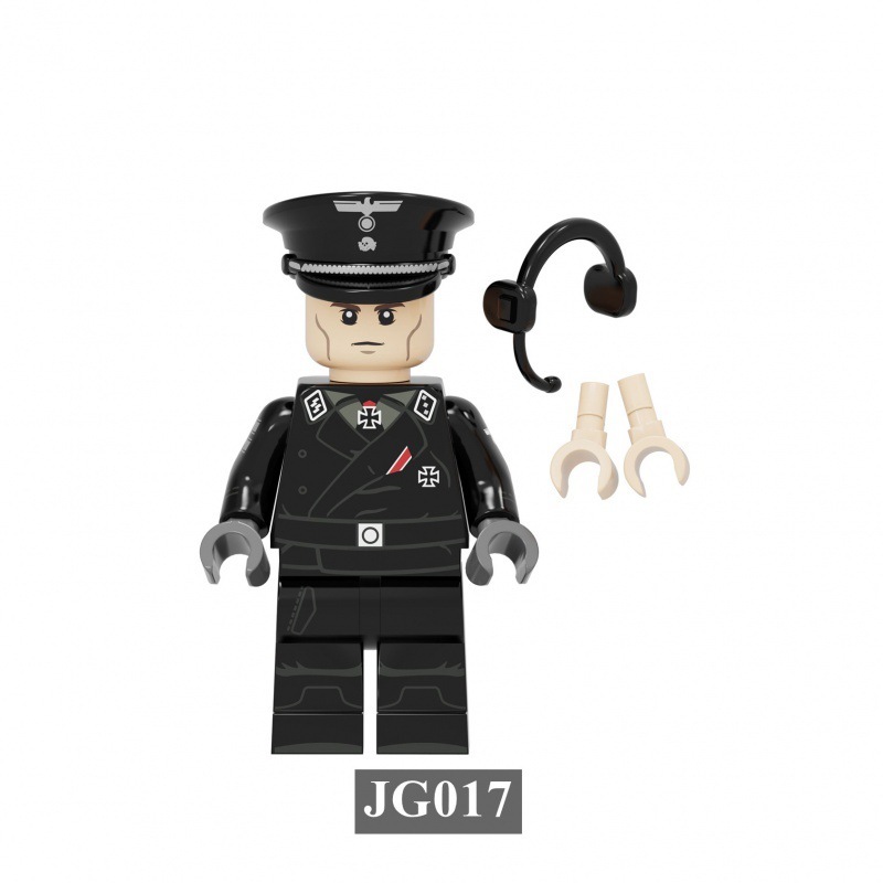 WW2 Germany Military Soldier Minifigs Building Blocks Tank Armored Army Officer Figures Accessories Gun Weapon Part Bricks Toys