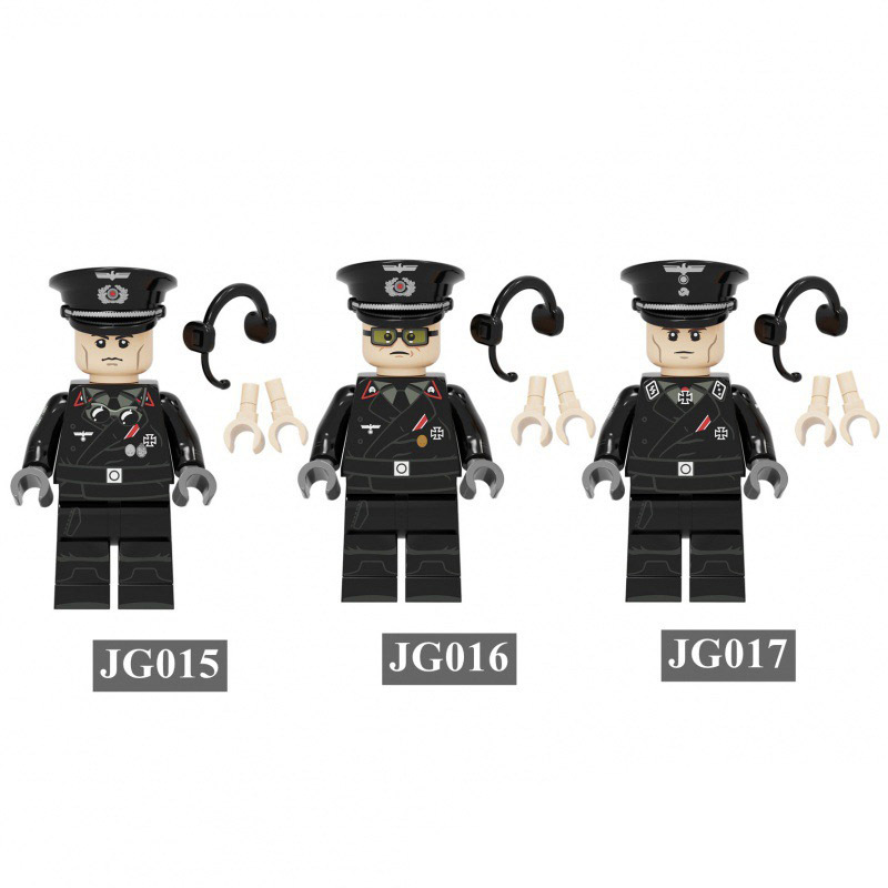 WW2 Germany Military Soldier Minifigs Building Blocks Tank Armored Army Officer Figures Accessories Gun Weapon Part Bricks Toys