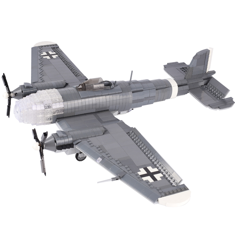 He-111 WW2 Germany Bomber Military Weapons Building Blocks Aircraft Helicopter Army Soldier Minifigures Bricks Models Toys Gifts