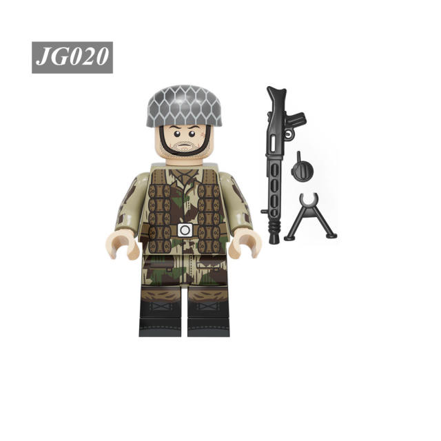 WW2 Military Germany Army Minifigs Building Blocks Trooper Vest Guns Rifle Weapons Soldier Accessories MOC Bricks Toys Children