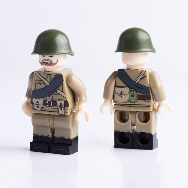 WW2 Military Soviet Army Soldier Minifigs Building Blocks SWAT Armored Weapons Guns Helmet Parts Mini Accessories Toys Children