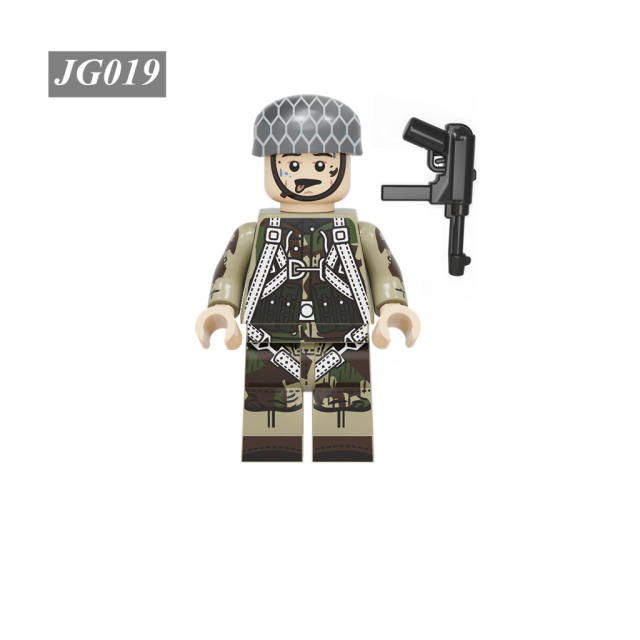 WW2 Germany Military Soldier Minifigs Building Blocks Army SWAT Vest Guns PPSH Rifle Weapon Accessories MOC Bricks Toys Children