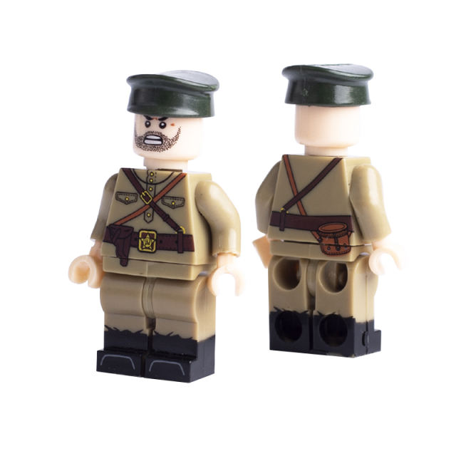 WW2 Soviet Military Soldier Minifigs Building Blocks Army Officer Weapons Guns PPSH Helmet Parts Mini Accessories Toys Children