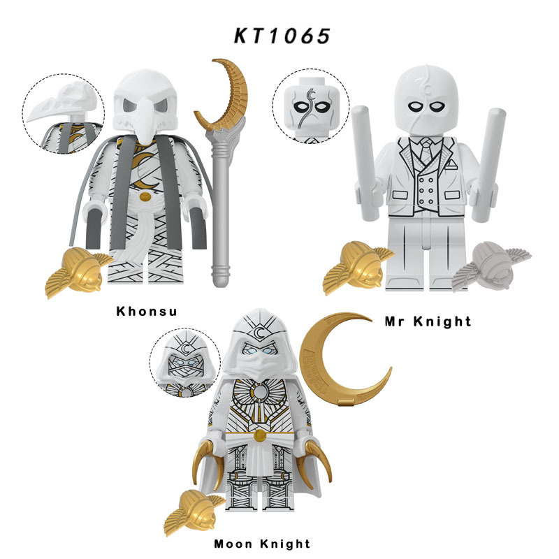 KT1065 Marvel Super Heros Series Moon Knight Minifigures Building Blocks Avengers XP497 XP495 Figures MOC Bricks Model Toys