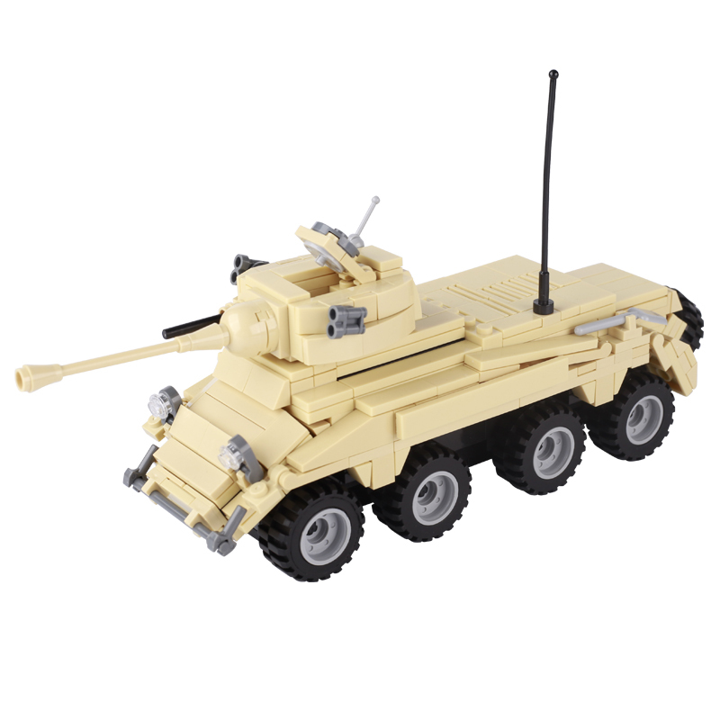WW2 Military Germany SDKFZ.234 Wheeled Armored Vehicle Building Blocks Soldiers Minifigs Army Weapons Tanks Bricks Toys For Kids