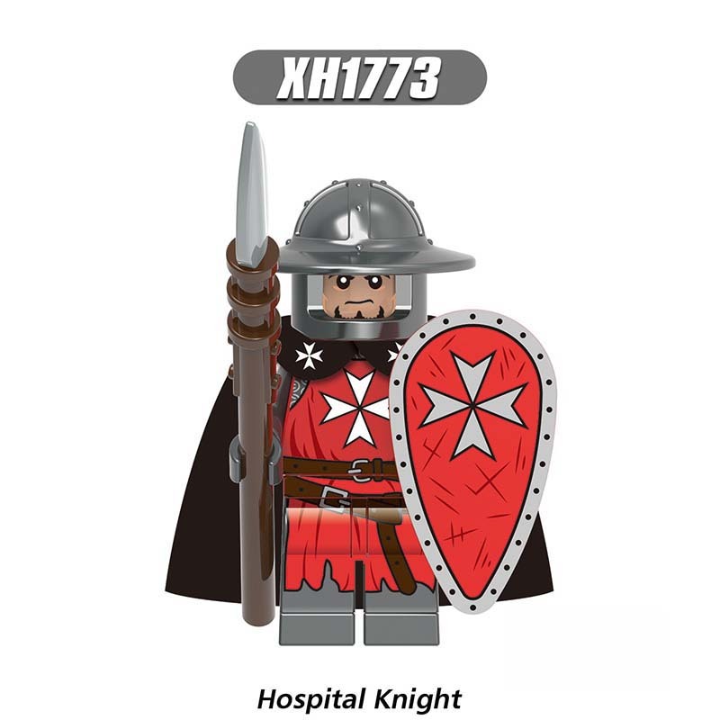 X0320 Medieval Soldiers Military Minifigs Building Blocks Roman Gladiator Action Weapon Helmet Shield Armored DIY Bricks Toys