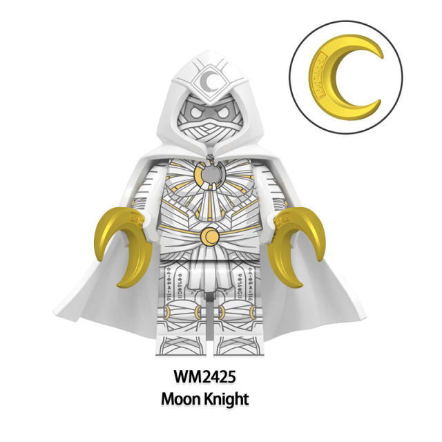 WM2425 Marvel Super Heroes Series Minifigs Building Blocks Moon Knight  Action Figure Accessories Models Toys Gifts For Children