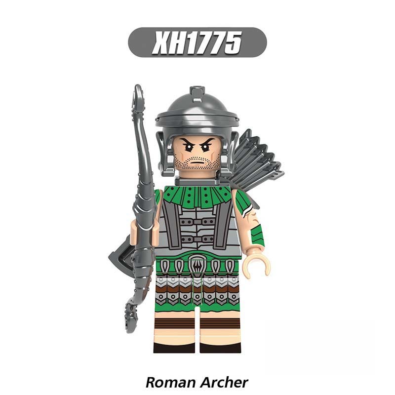 X0320 Medieval Soldiers Military Minifigs Building Blocks Roman Gladiator Action Weapon Helmet Shield Armored DIY Bricks Toys