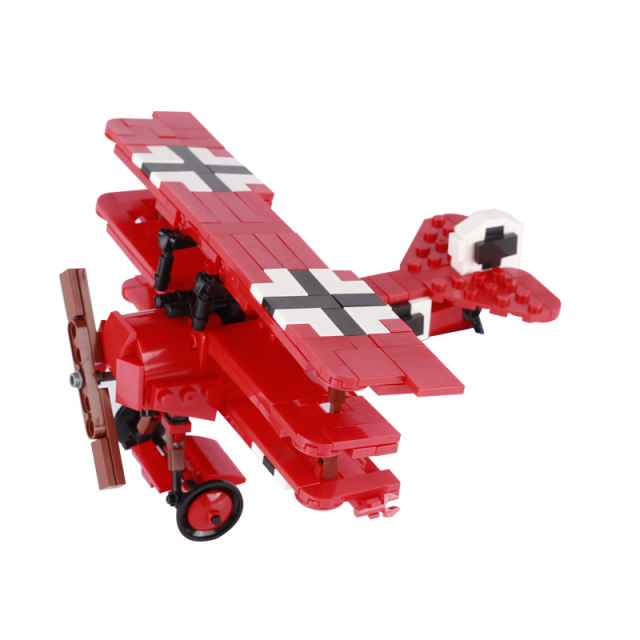 WW1 Germany Military Fokker Dr-I Fighter Building Blocks Aircraft Helicopter Army Soldier Minifigures Weapons Models Toys Gifts