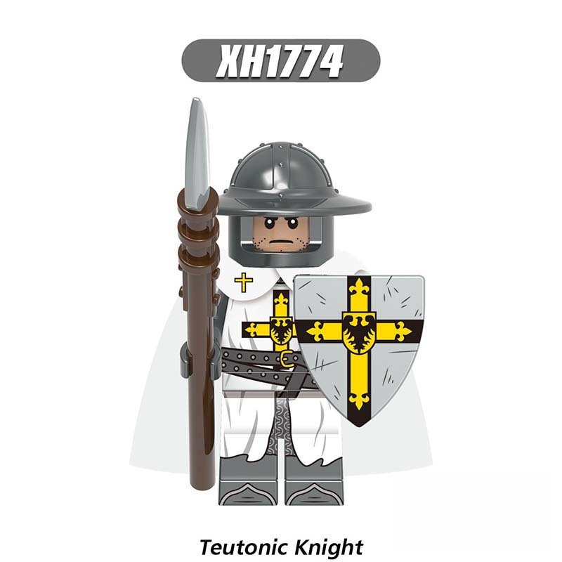 X0320 Medieval Soldiers Military Minifigs Building Blocks Roman Gladiator Action Weapon Helmet Shield Armored DIY Bricks Toys