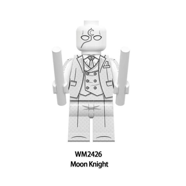 WM2426 Marvel Super Heroes Series Moon Knight Minifigs Building Blocks Action Figure Accessories Models Toys Gifts For Children