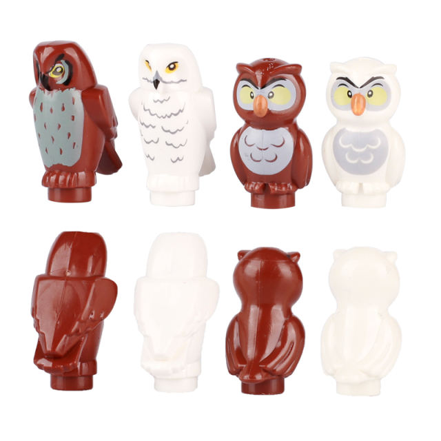 MOC City Animals Owl Building Blocks Eagle Bird Figures Bricks DIY Accessories Model Toys Gift For Kids Compatible